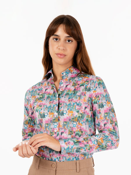 Camicia Pina in fantasia rosa