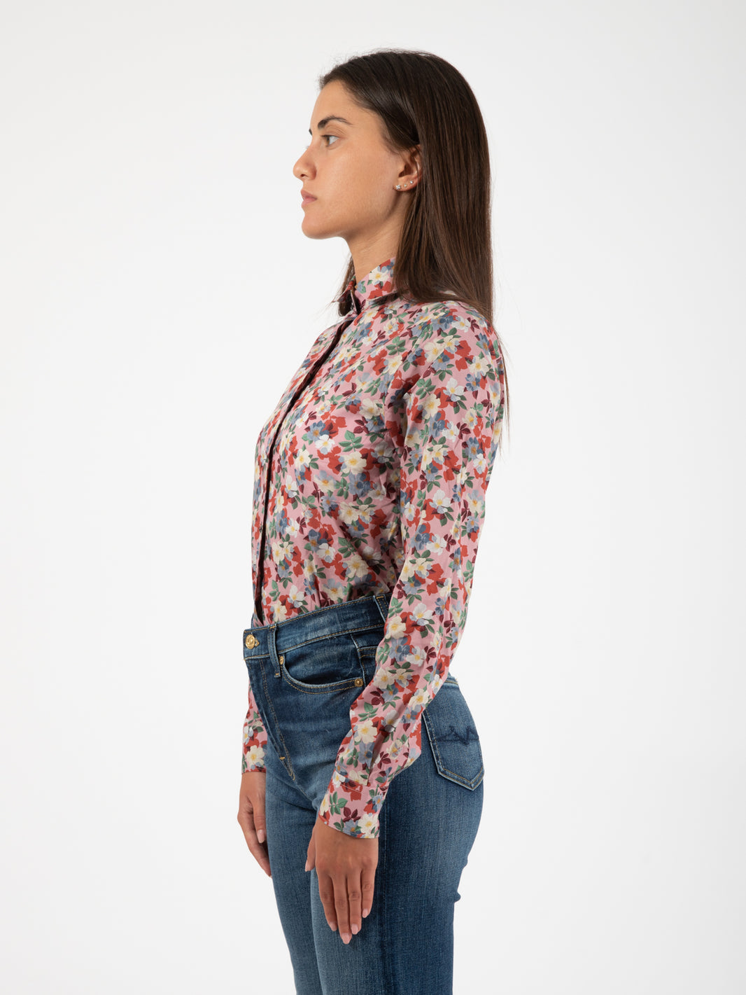 Camicia Pina popeline fantasia fiorita rosa