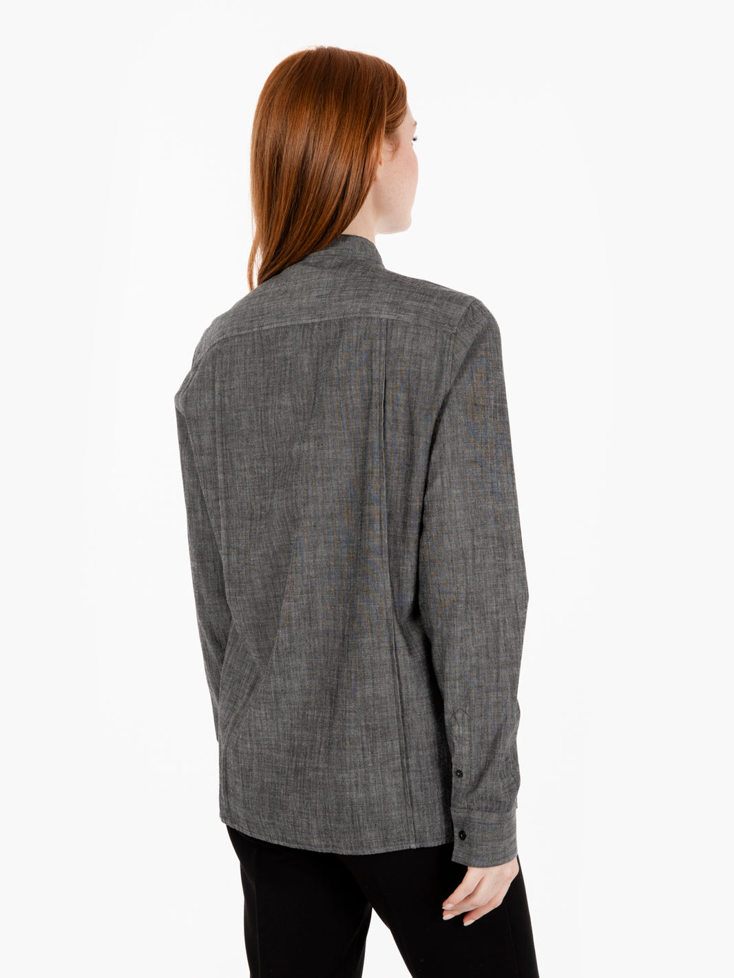 Camicia Plastron Cristina grigia