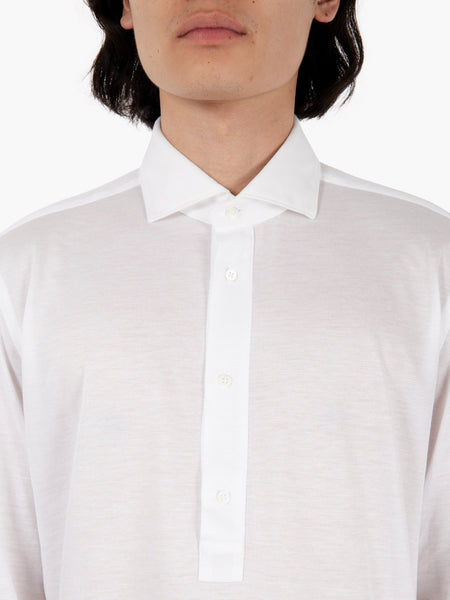 Camicia polo in jersey bianco