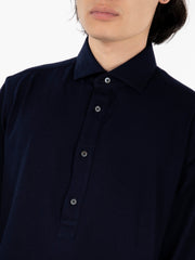 XACUS - Camicia polo in jersey blu