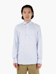 XACUS - Camicia polo in jersey fiammato azzurro