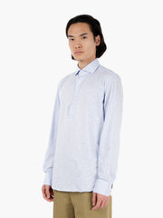 XACUS - Camicia polo in jersey fiammato azzurro