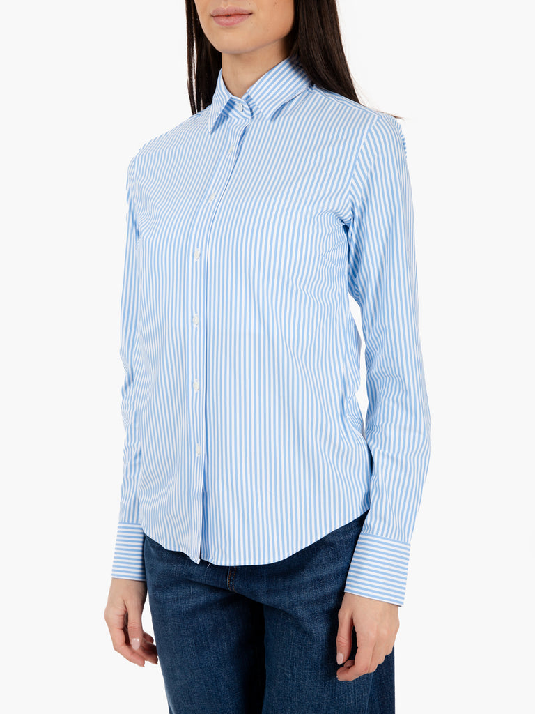 XACUS - Camicia Sara Active a righe bianco / azzurro