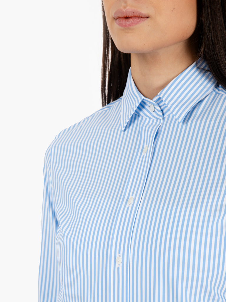 XACUS - Camicia Sara Active a righe bianco / azzurro