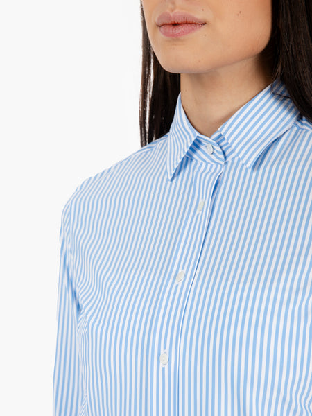 Camicia Sara Active a righe bianco / azzurro