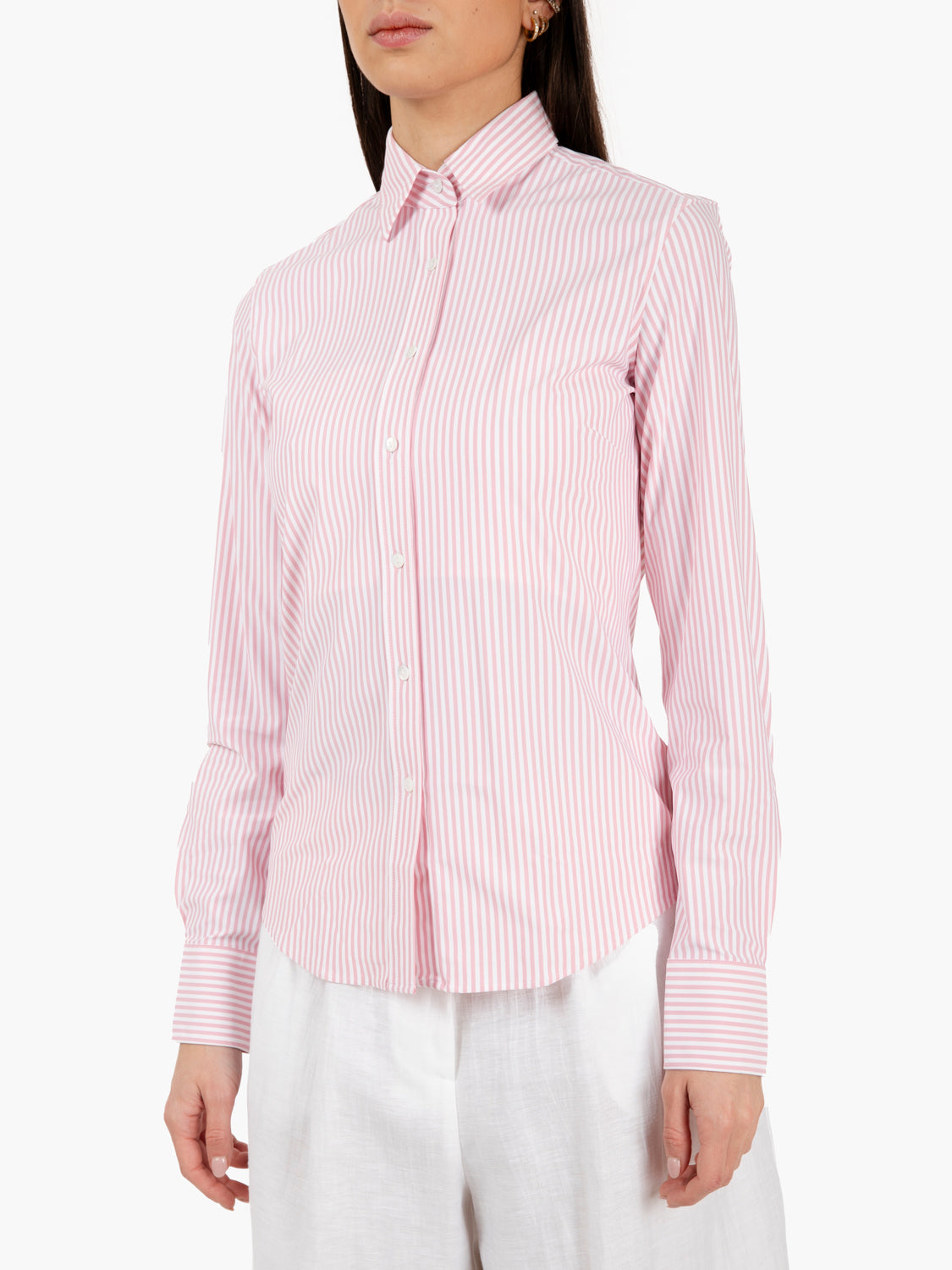 Sara Active Shirt Striped White/Pink