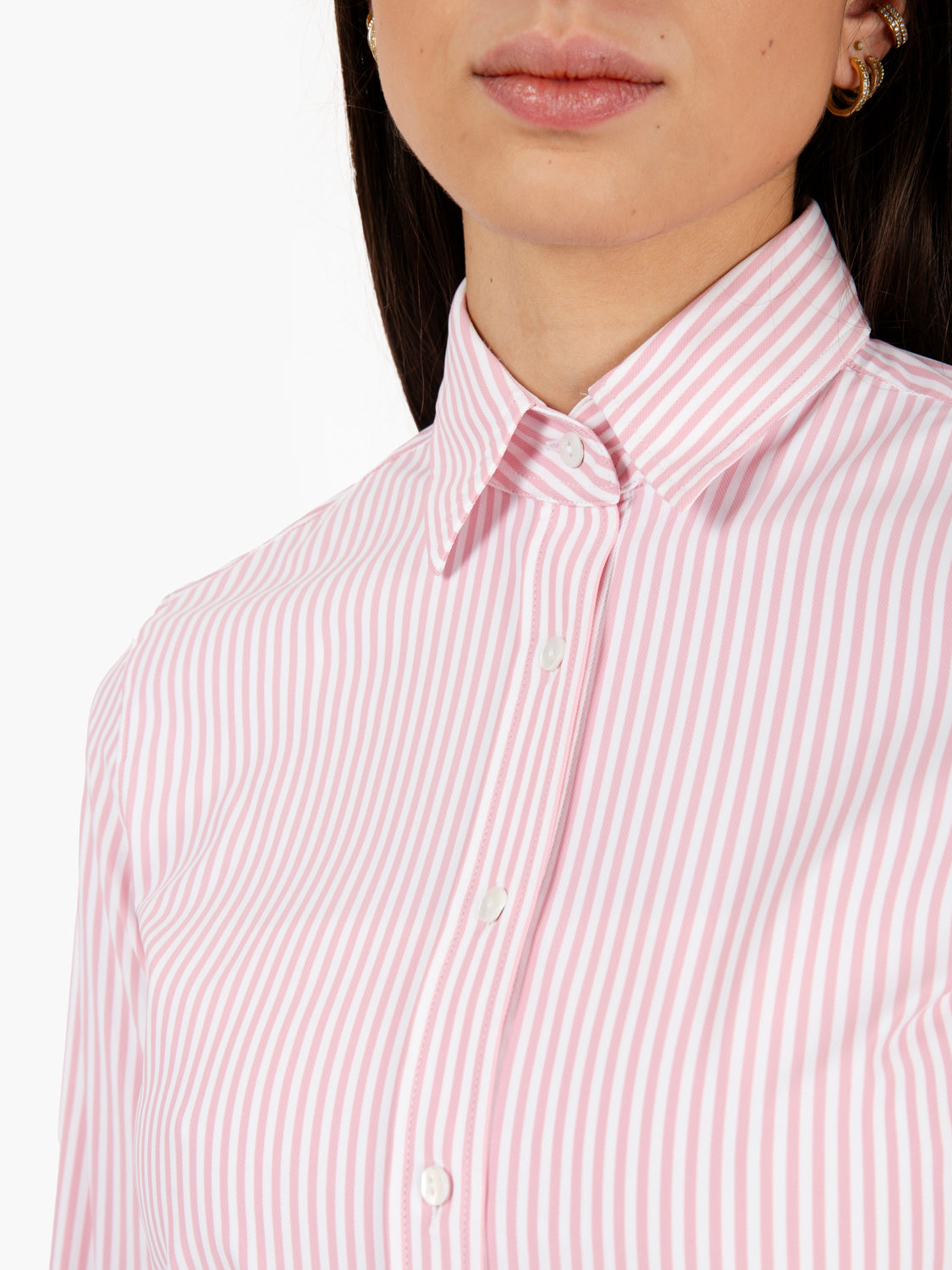 Sara Active Shirt Striped White/Pink