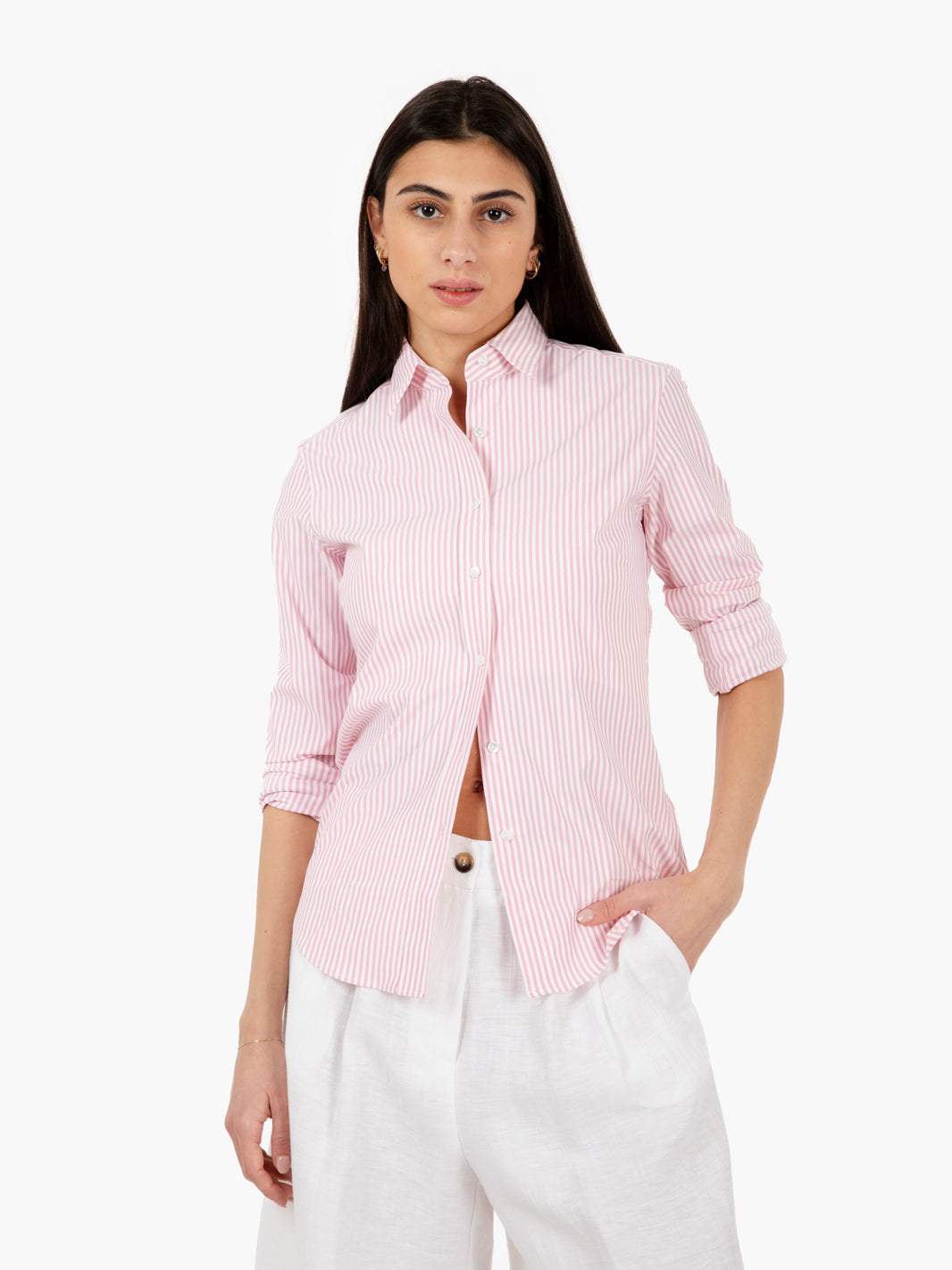 Sara Active Shirt Striped White/Pink