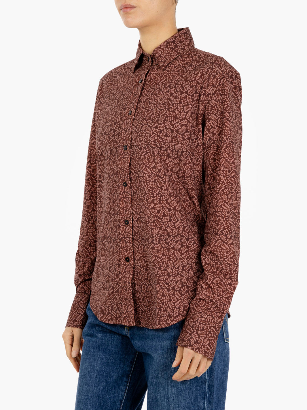 Camicia Sara Active floreale bordeaux