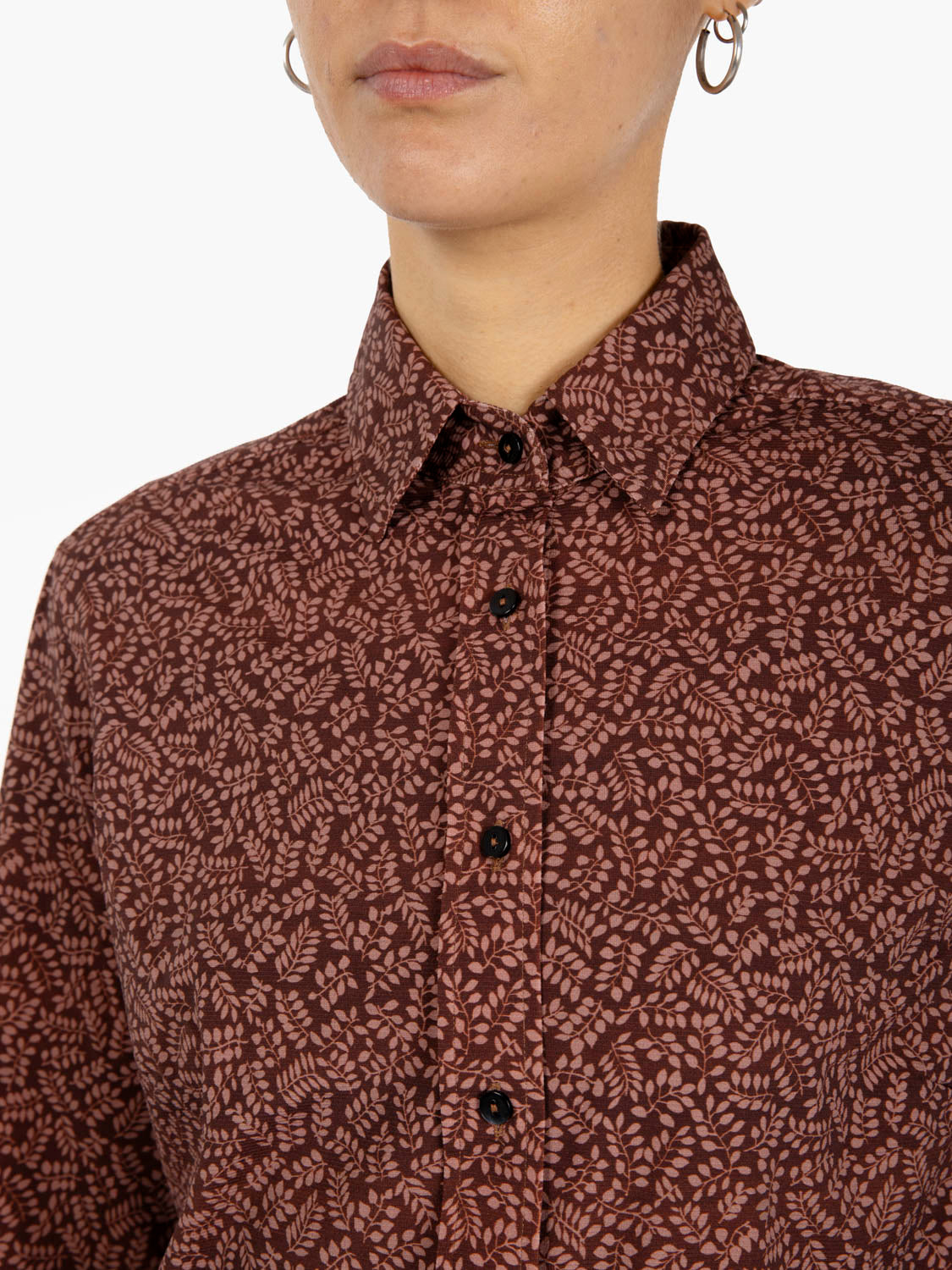 Camicia Sara Active floreale bordeaux