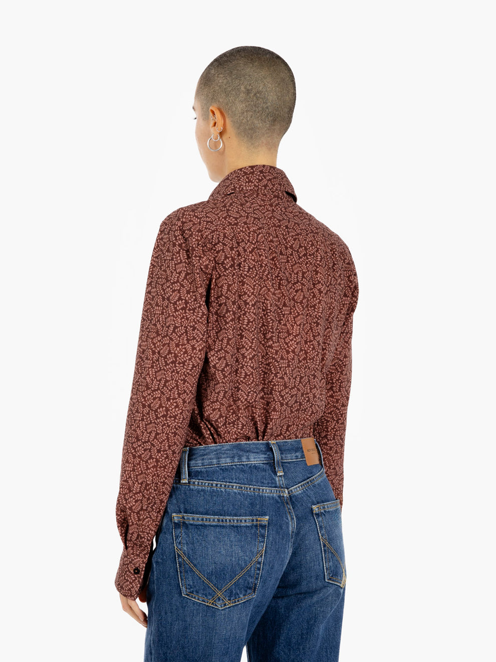 Camicia Sara Active floreale bordeaux