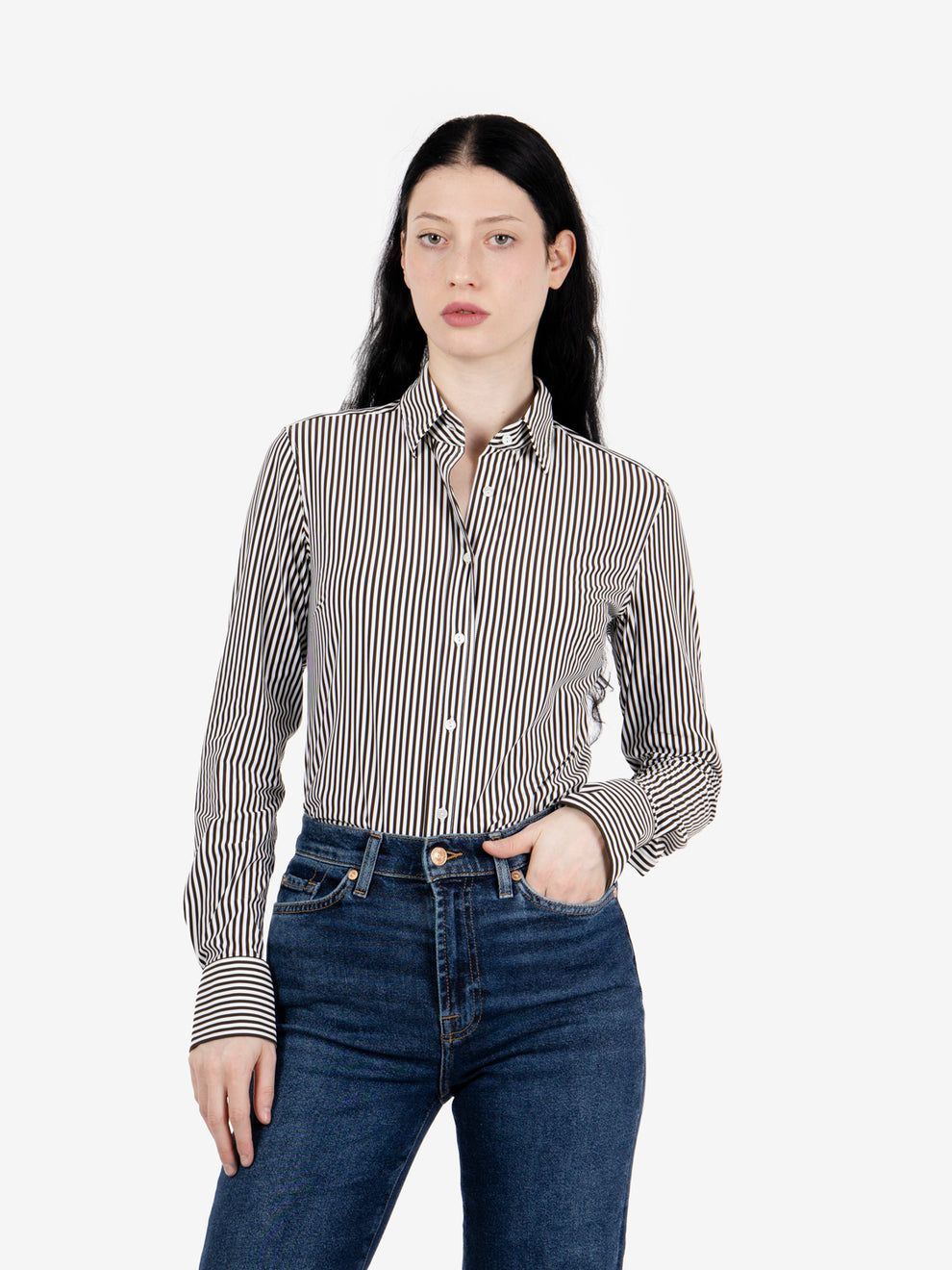 Camicia Sara active righe moro
