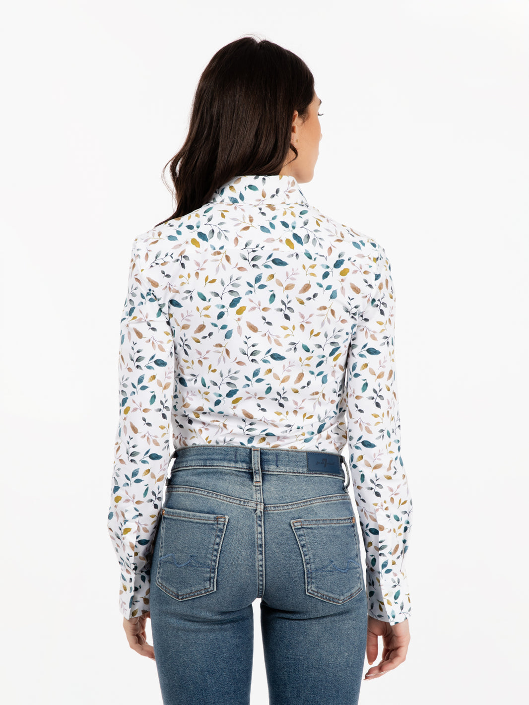 Camicia Sara Active stampa botanica bianco
