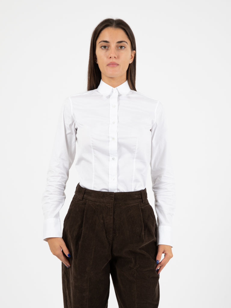 XACUS - Camicia Sara in cotone stretch bianca