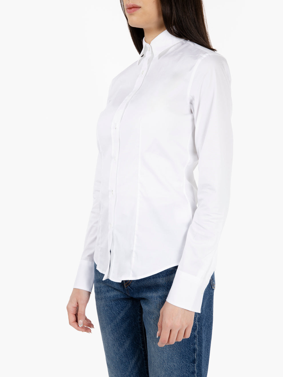 Camicia Sara in cotone stretch bianca