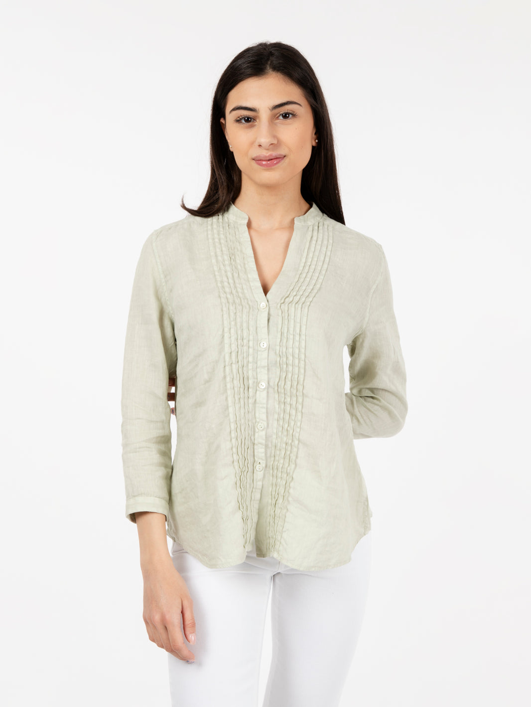 Camicia Sophie in lino verde