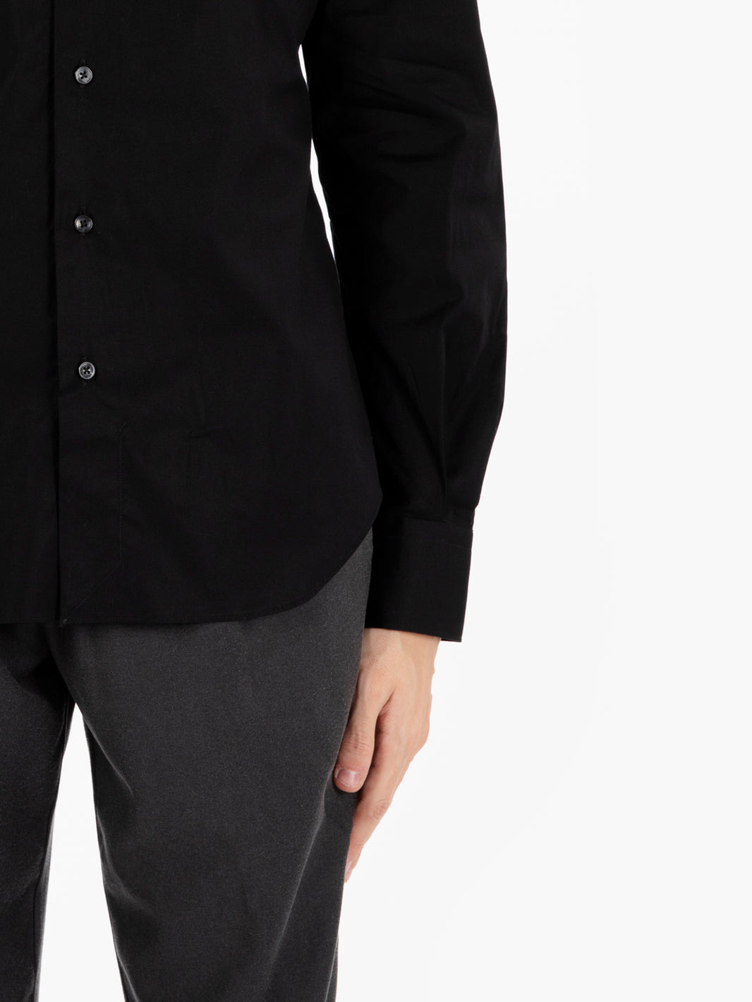Black slim fit stretch shirt