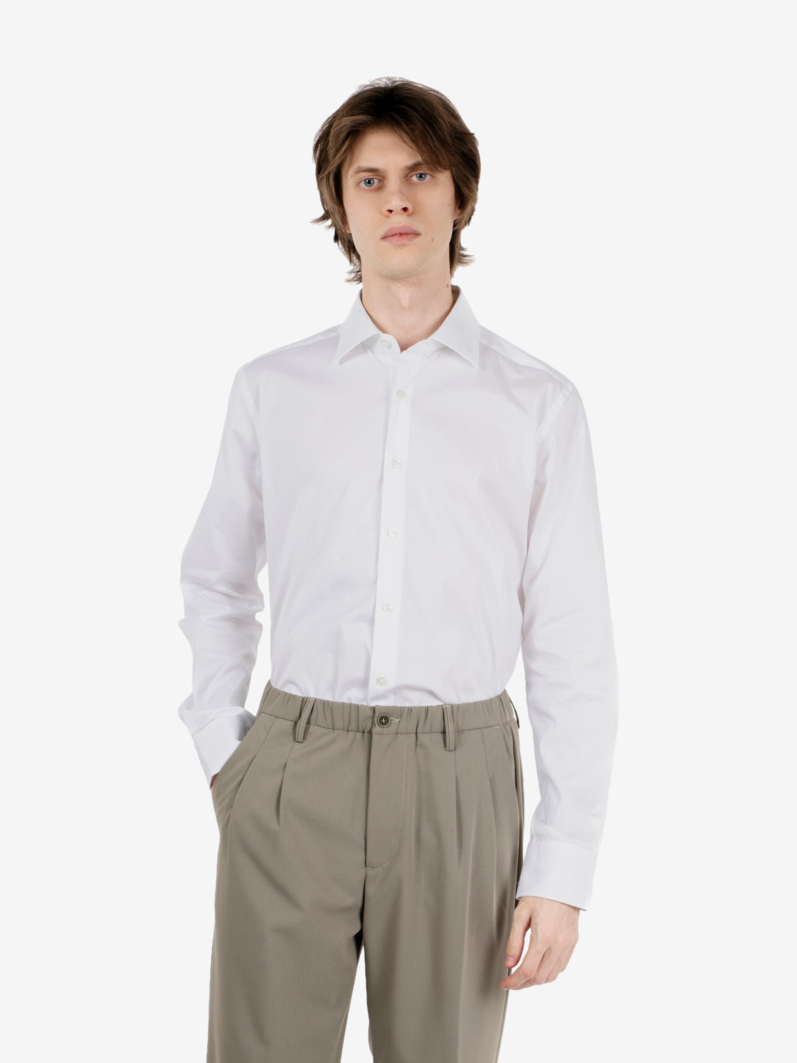 Xacus Shirts Poppelin Tailor Fit Stretch White Shirt