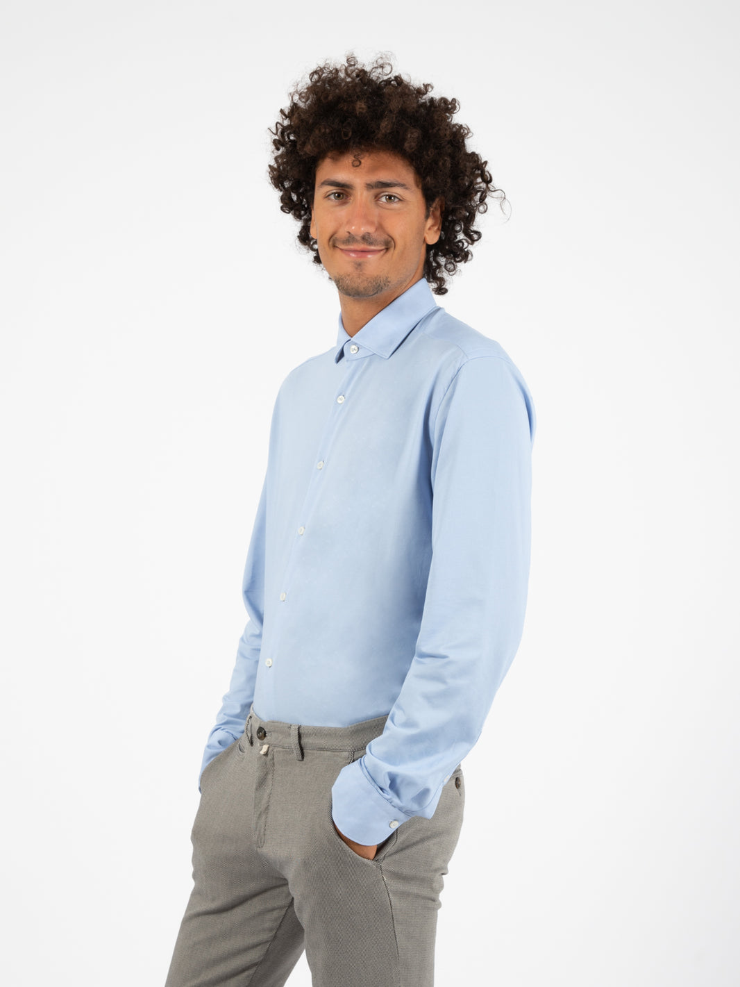 Camicia tessuto flex azzurro