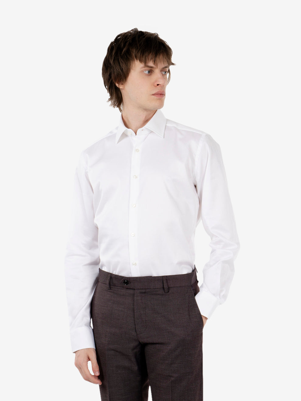 Camicia travel fit wrinkle free bianca