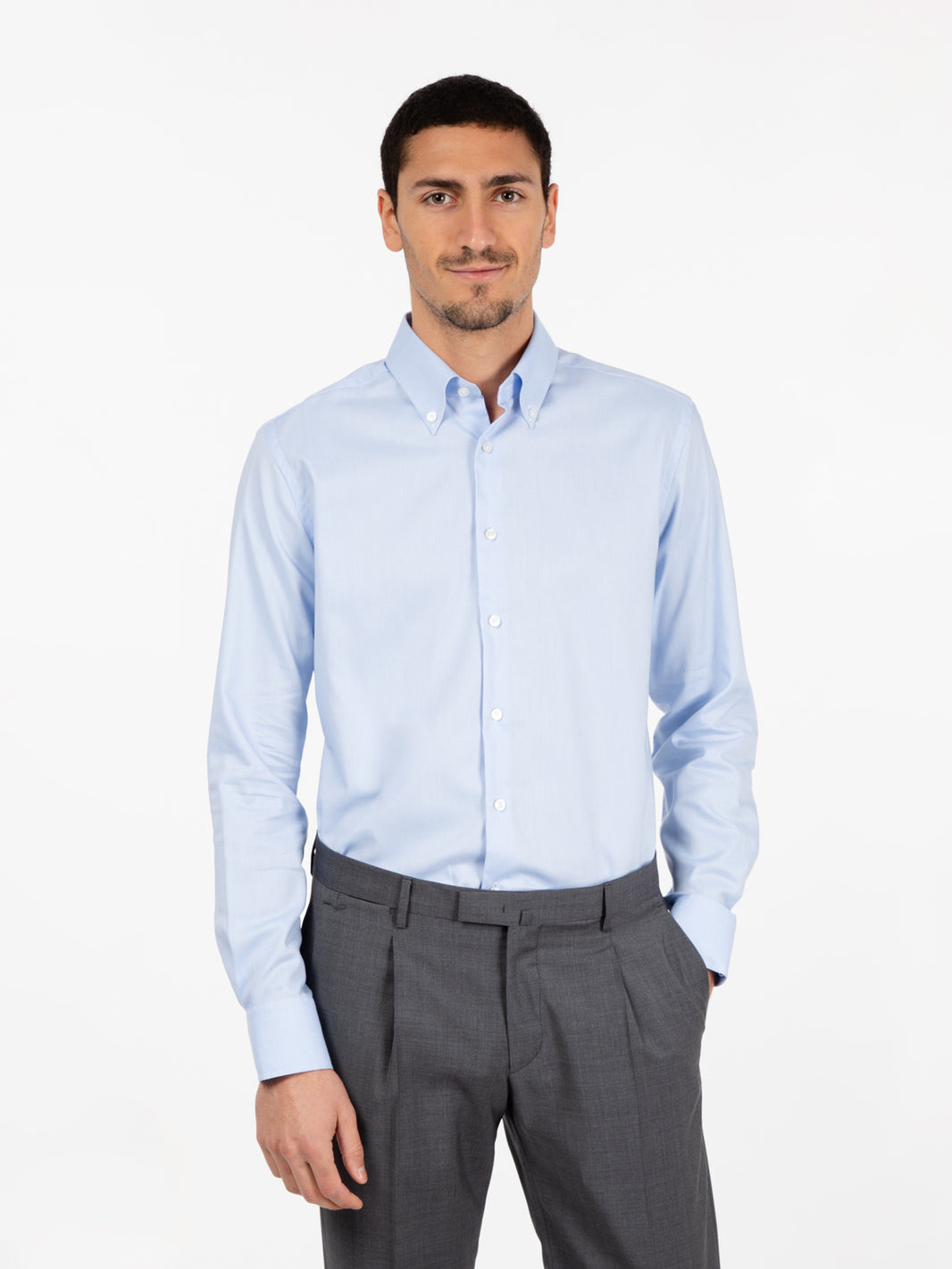 Wrinkle travel light blue shirt 