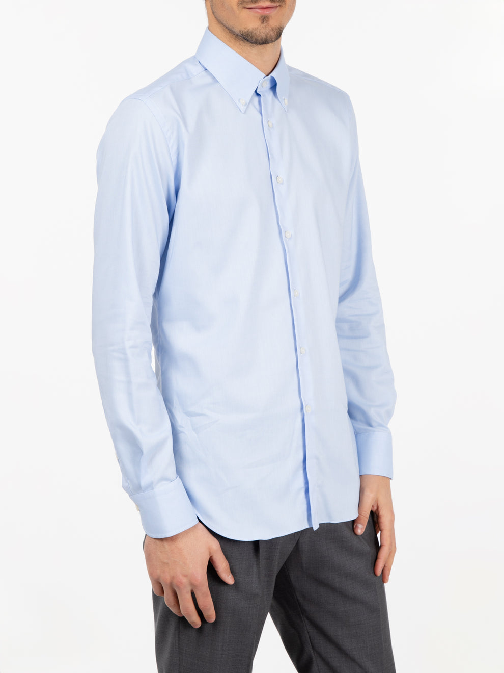 Wrinkle travel light blue shirt 