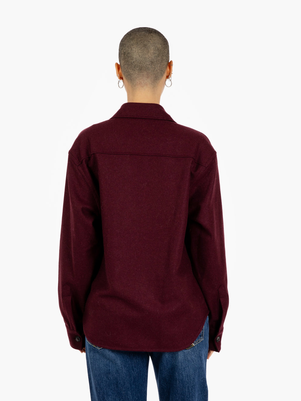 Giacca camicia Charlie in misto lana bordeaux