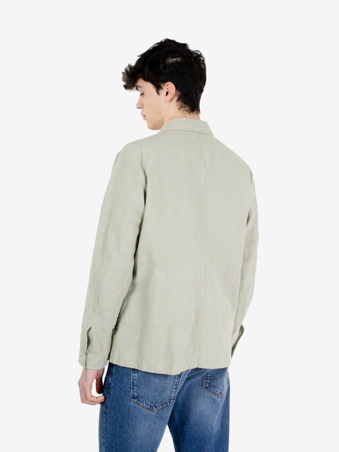 GREEN LINEN SHIRT JACKET 164ML/21439_003