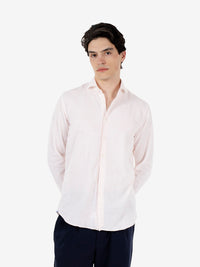 Washed shirt a righe rosa