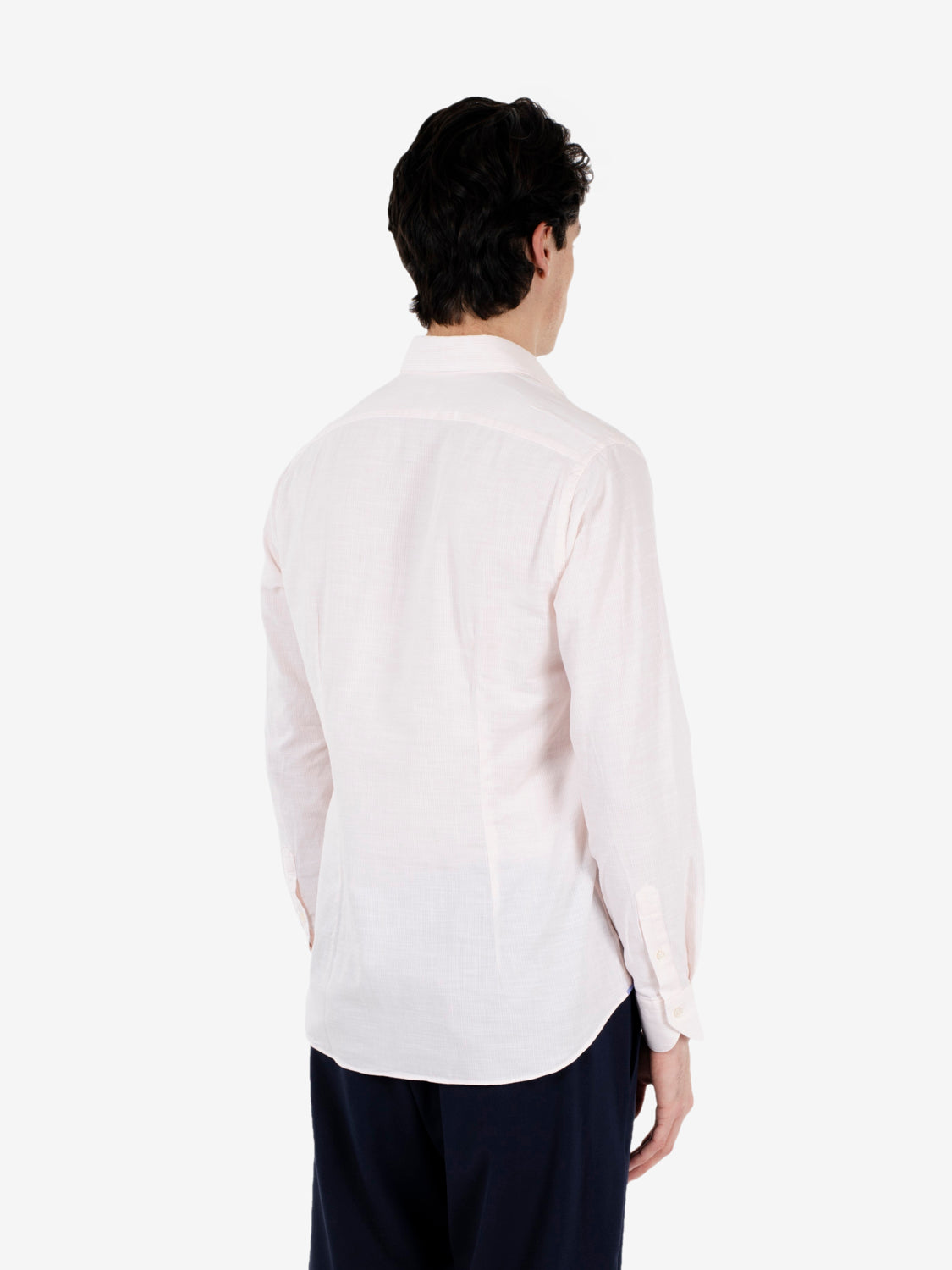 Washed shirt a righe rosa