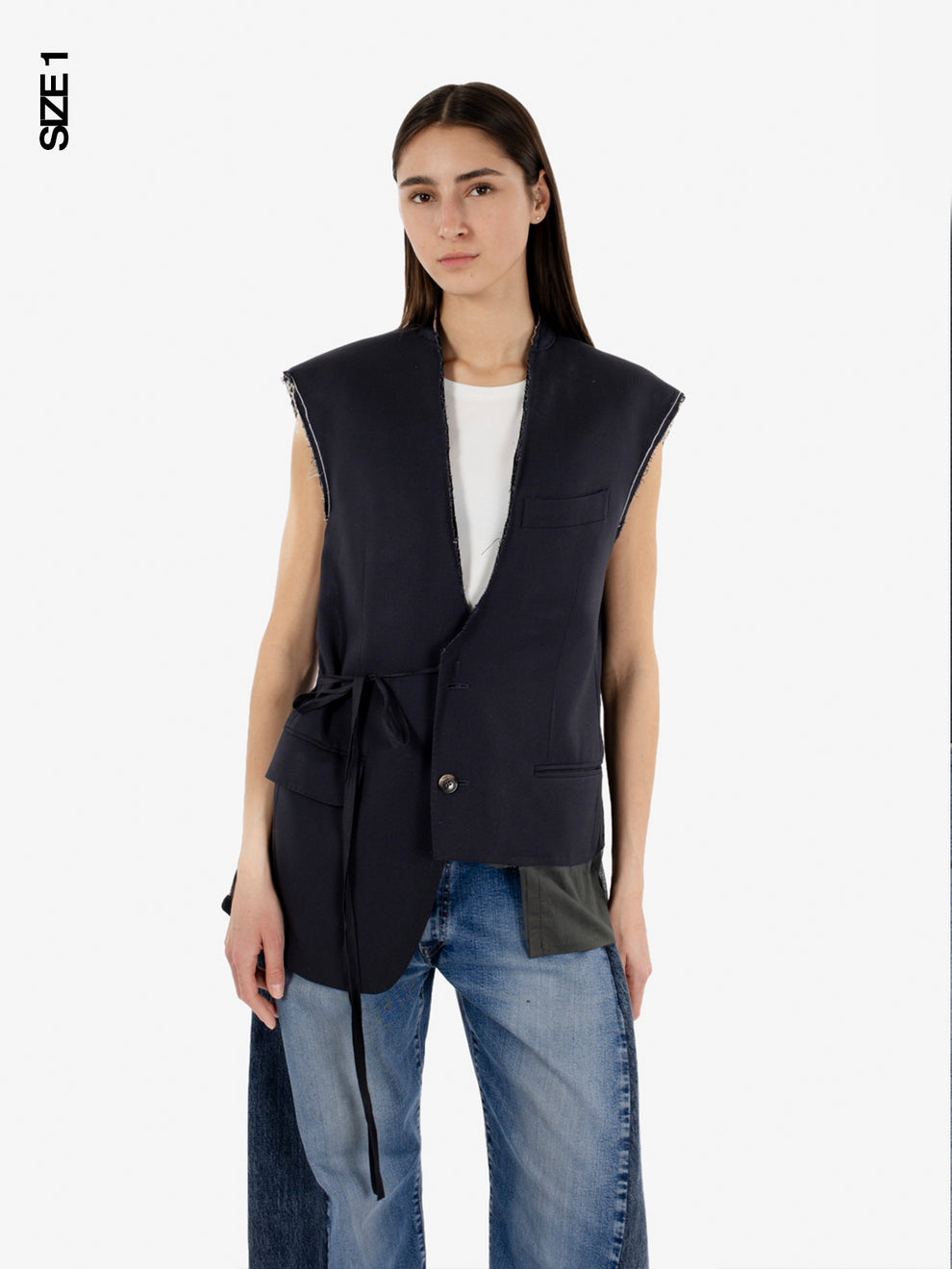 Gilet in lana blu