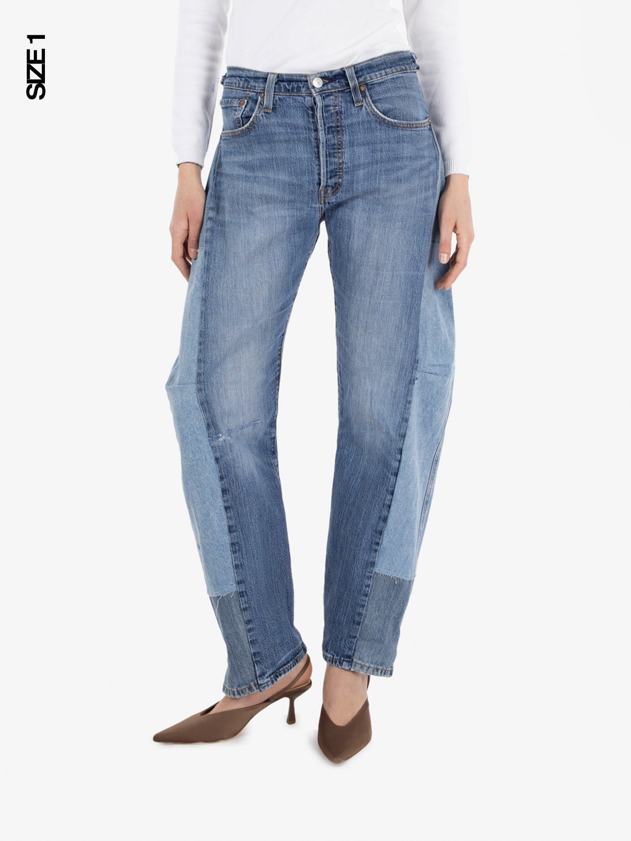 Jeans barrel denim blu