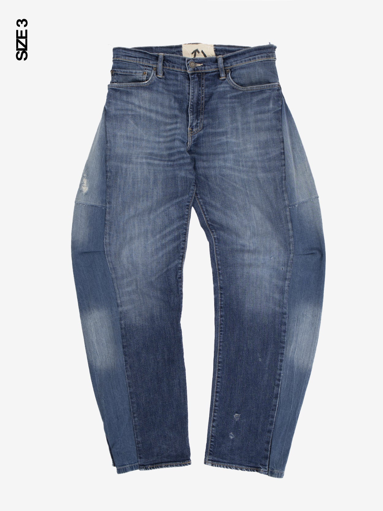 Jeans barrel denim blu