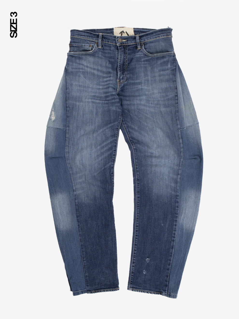 Jeans barrel denim blu