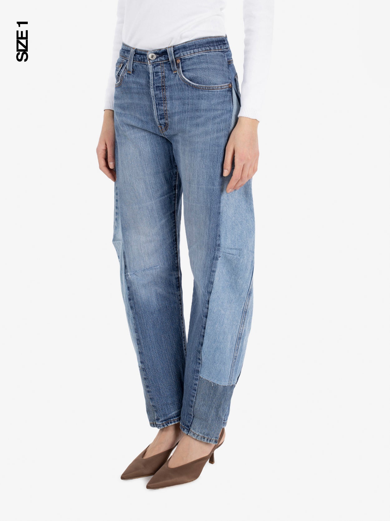 Jeans barrel denim blu