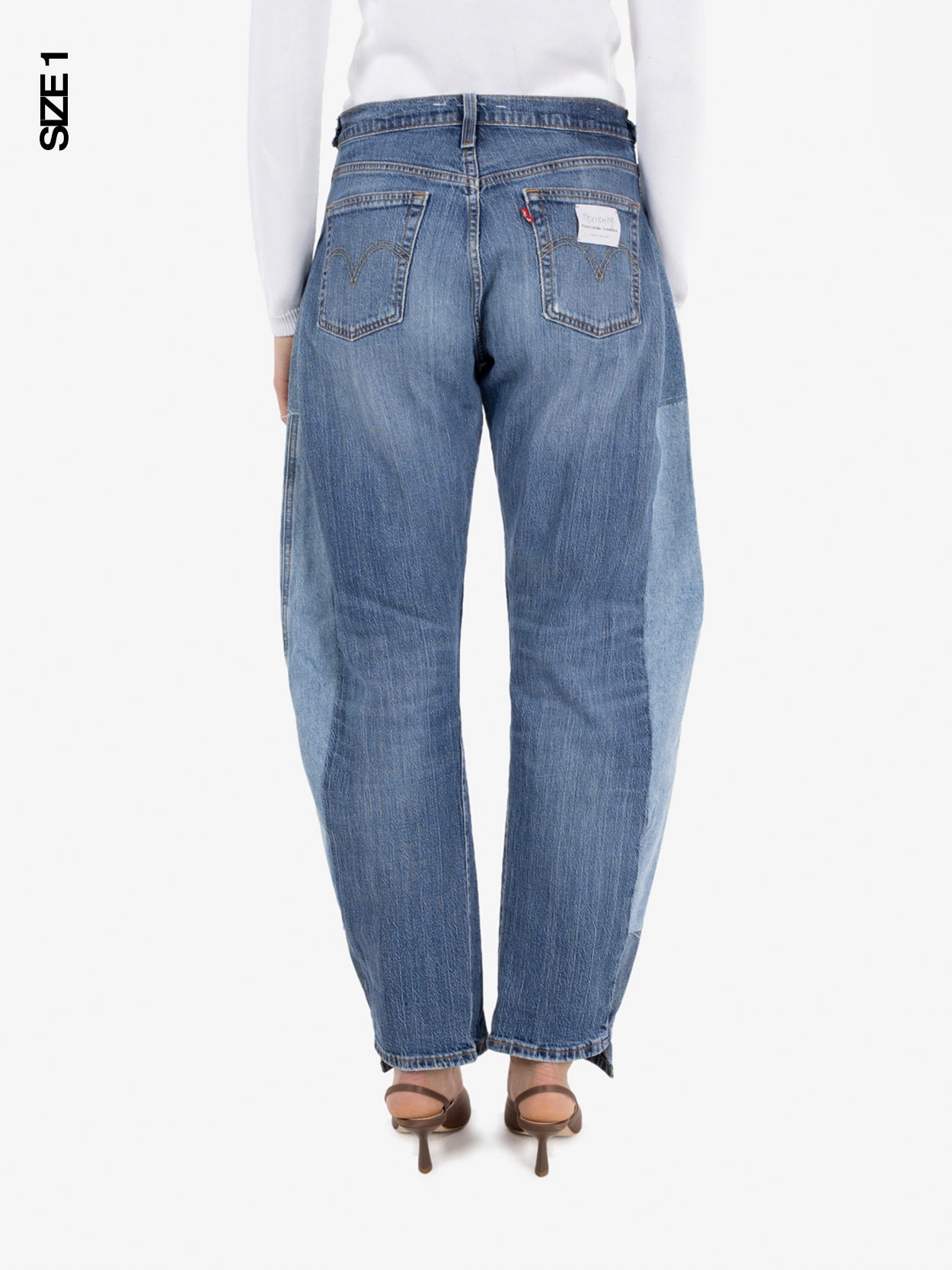 Jeans barrel denim blu