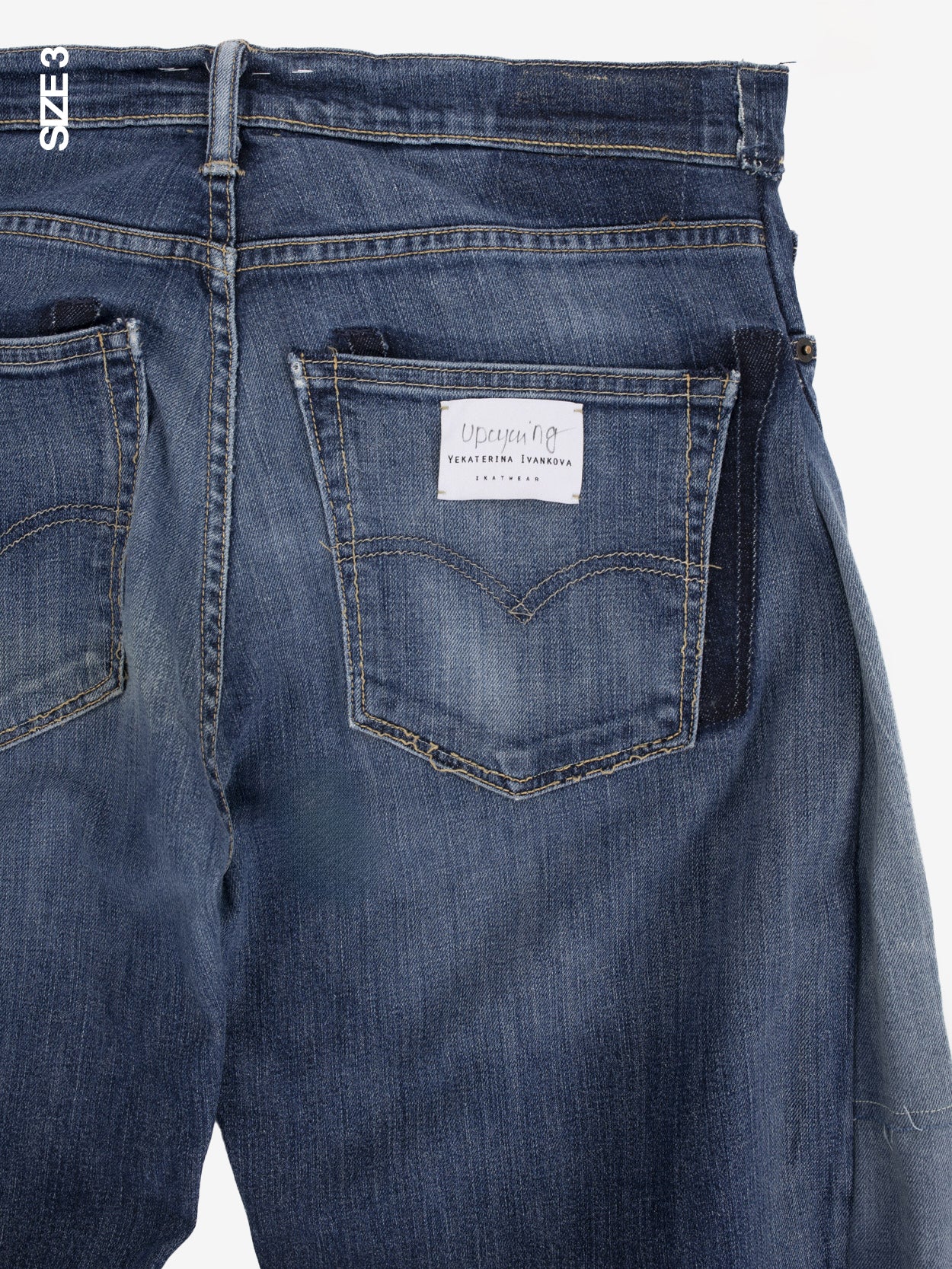 Jeans barrel denim blu