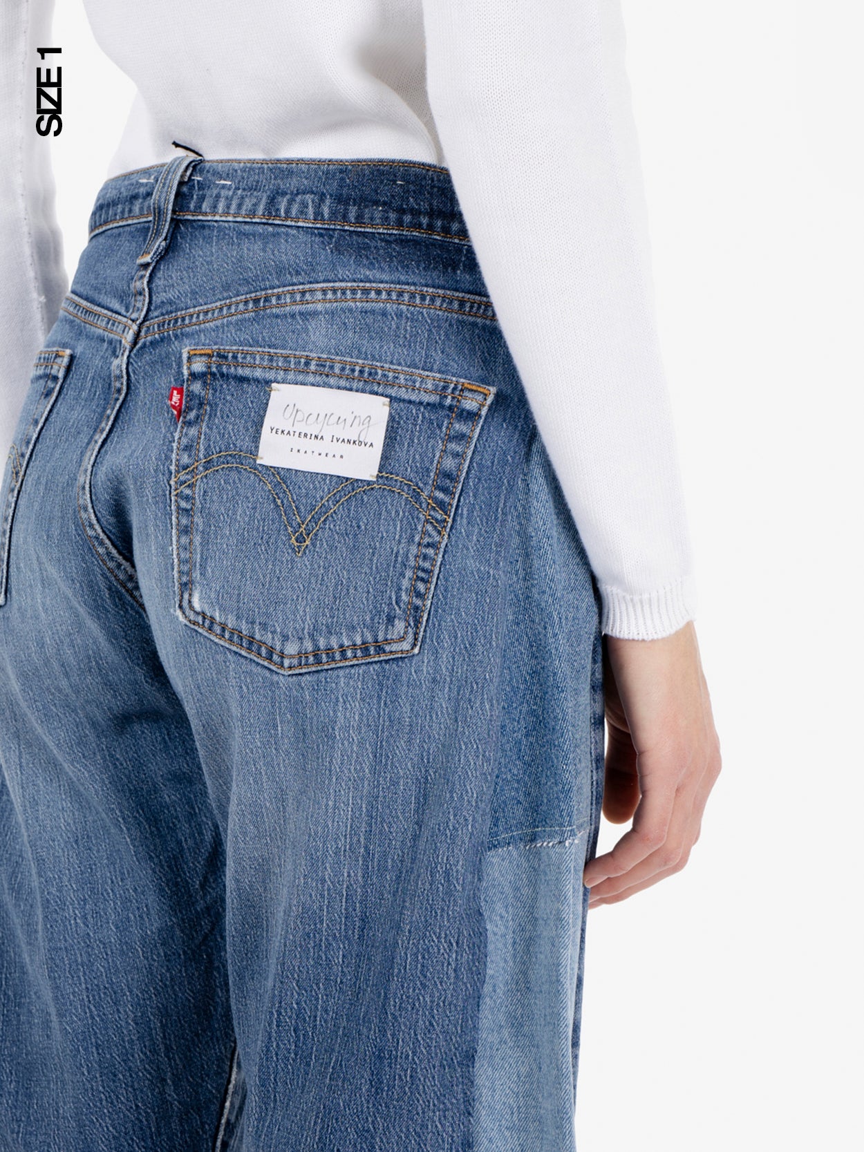 Jeans barrel denim blu