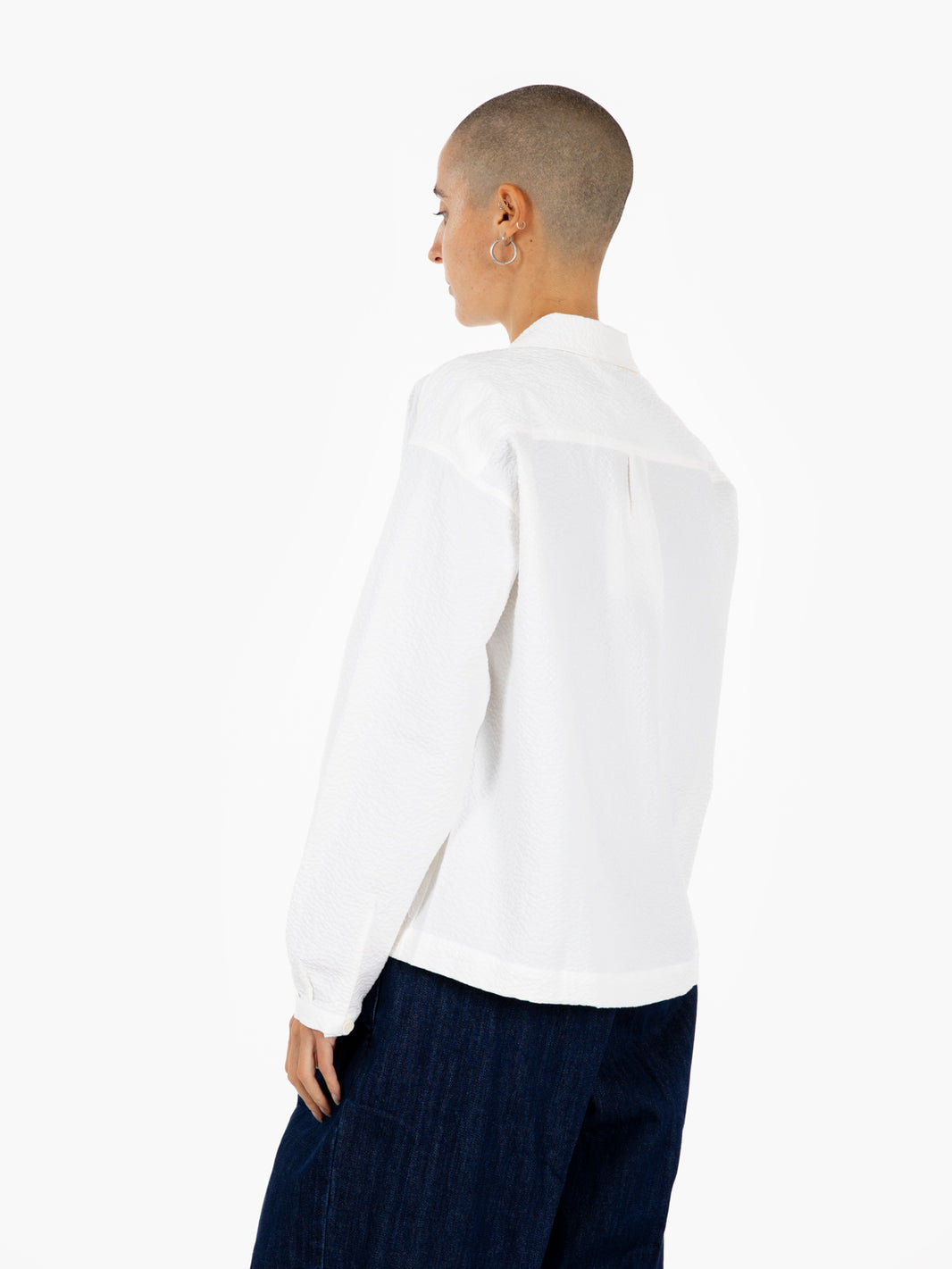 Marianne shirt in white embossed fabric
