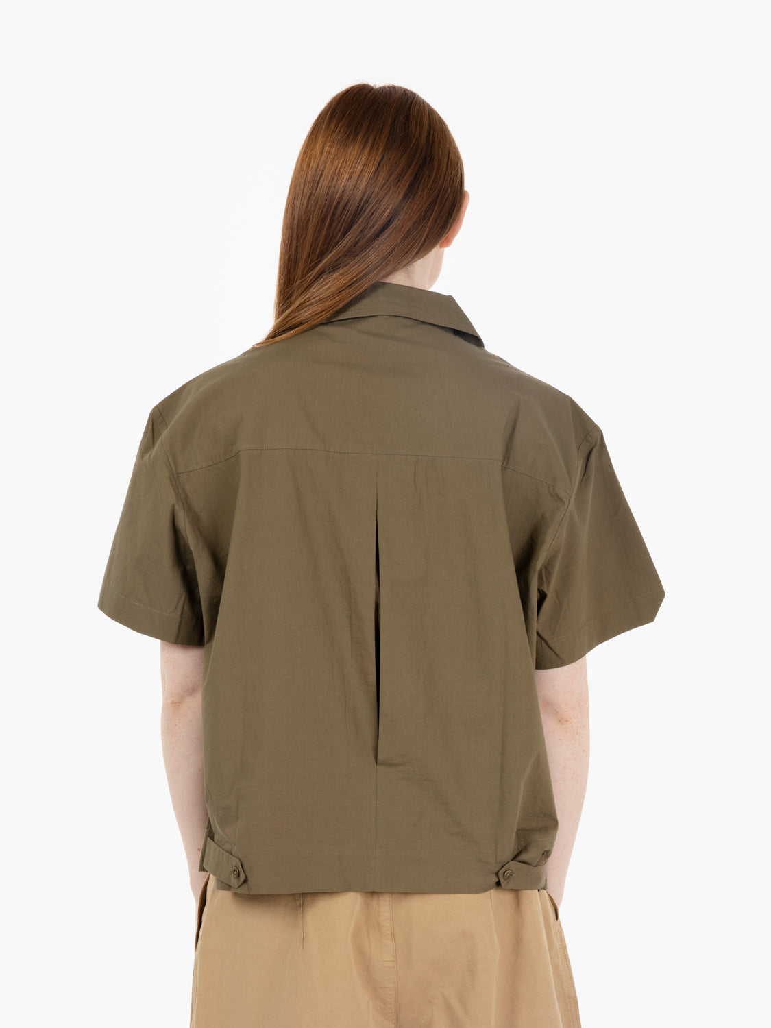 Camicia Wanda con ricami olive