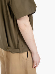 YMC - Camicia Wanda con ricami olive
