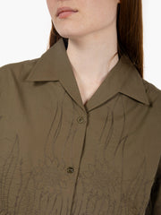 YMC - Camicia Wanda con ricami olive