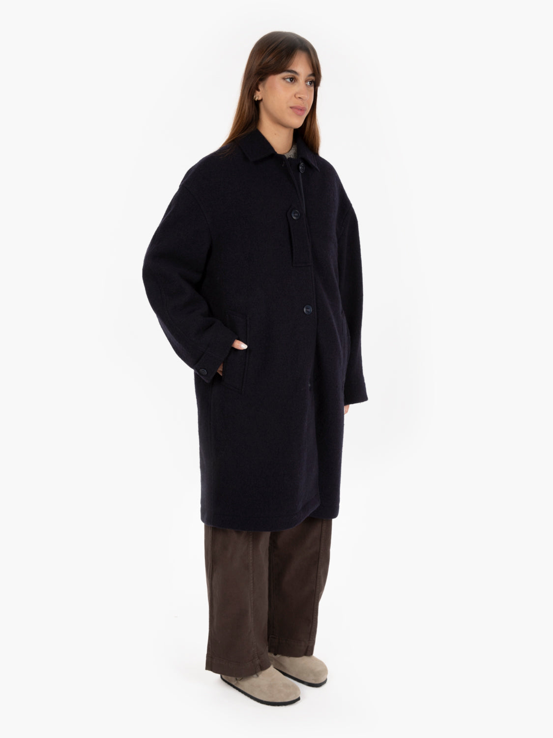 Cappotto lungo Rock navy