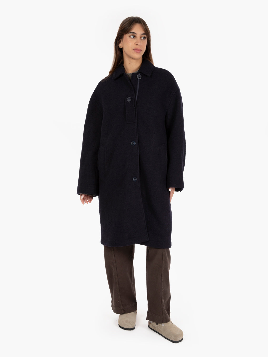 Cappotto lungo Rock navy