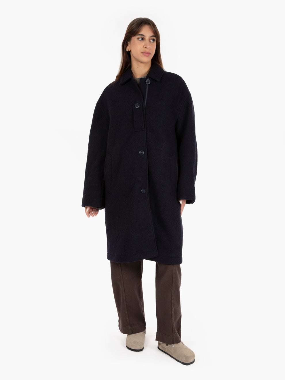Cappotto lungo Rock navy