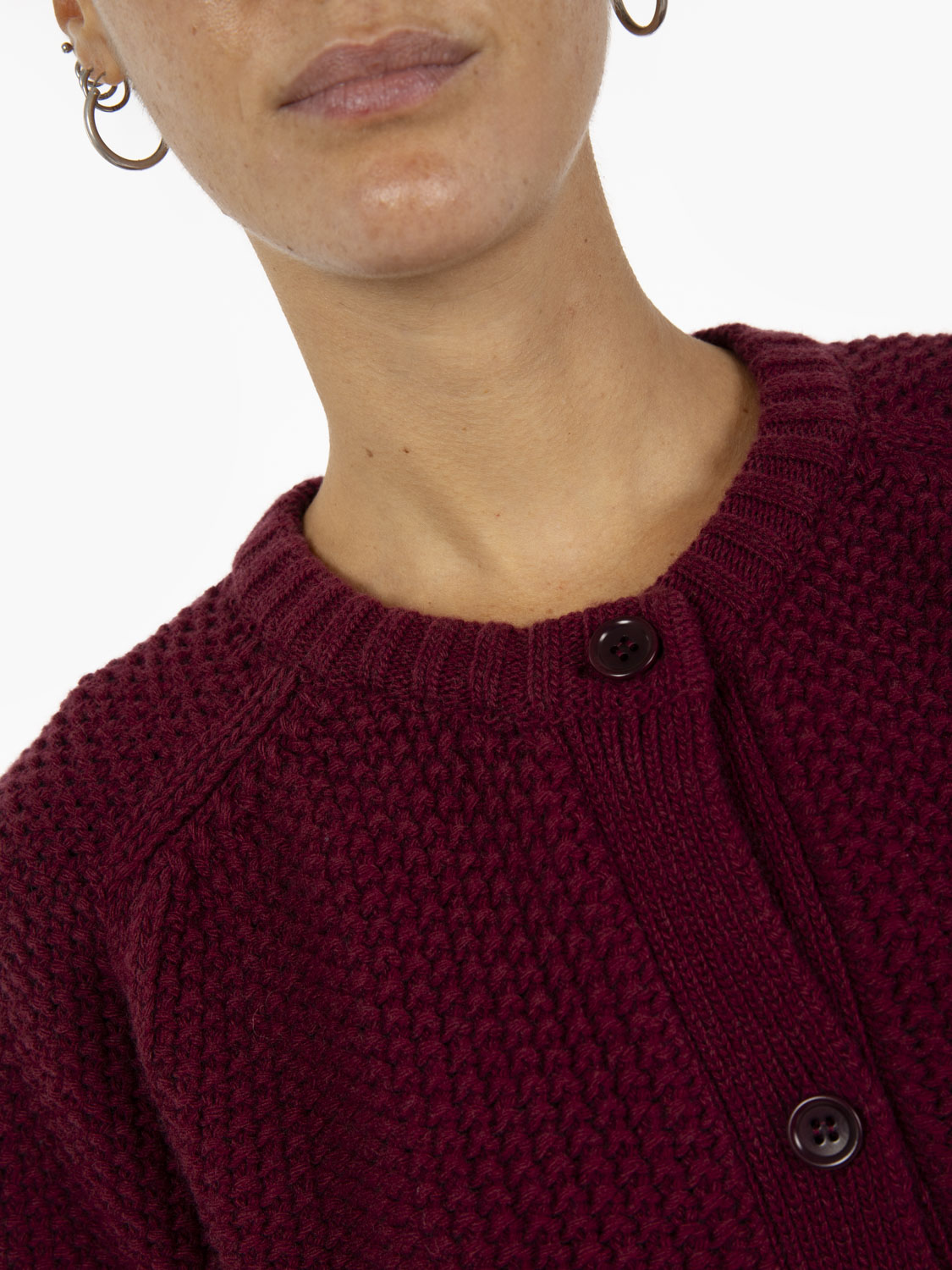 Atomic burgundy cardigan