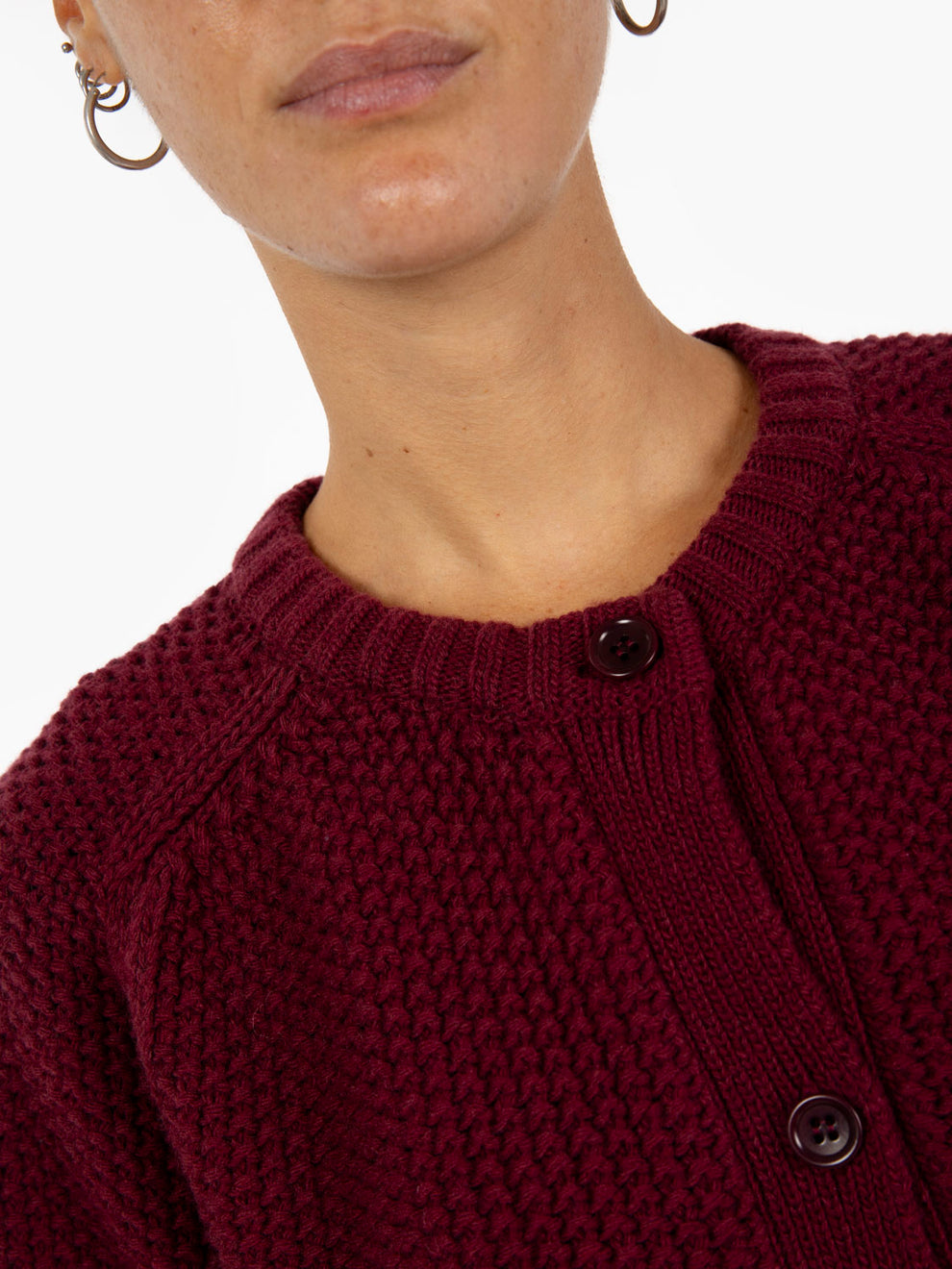 Atomic burgundy cardigan