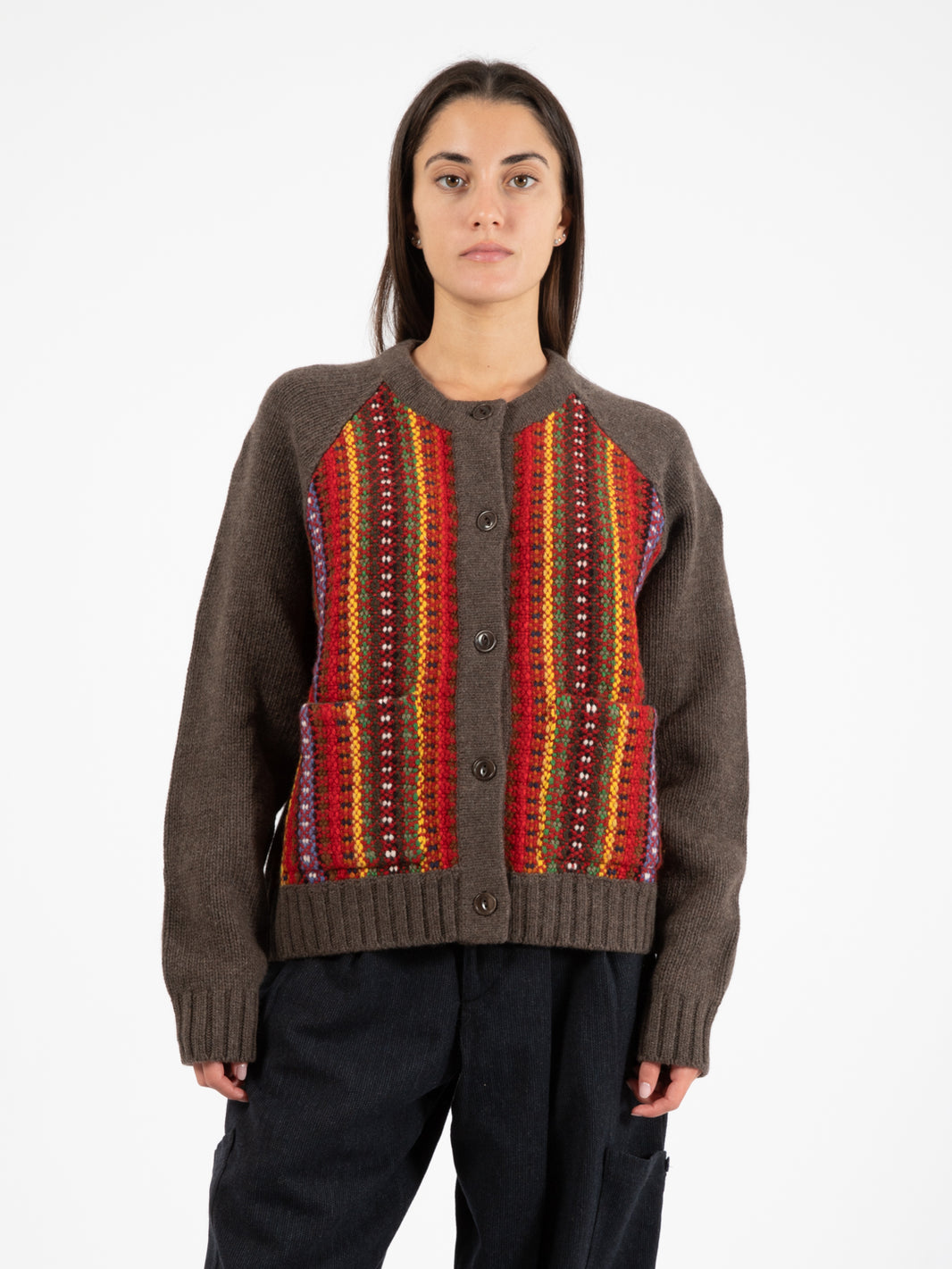 Multicolor Atomic stripe cardigan