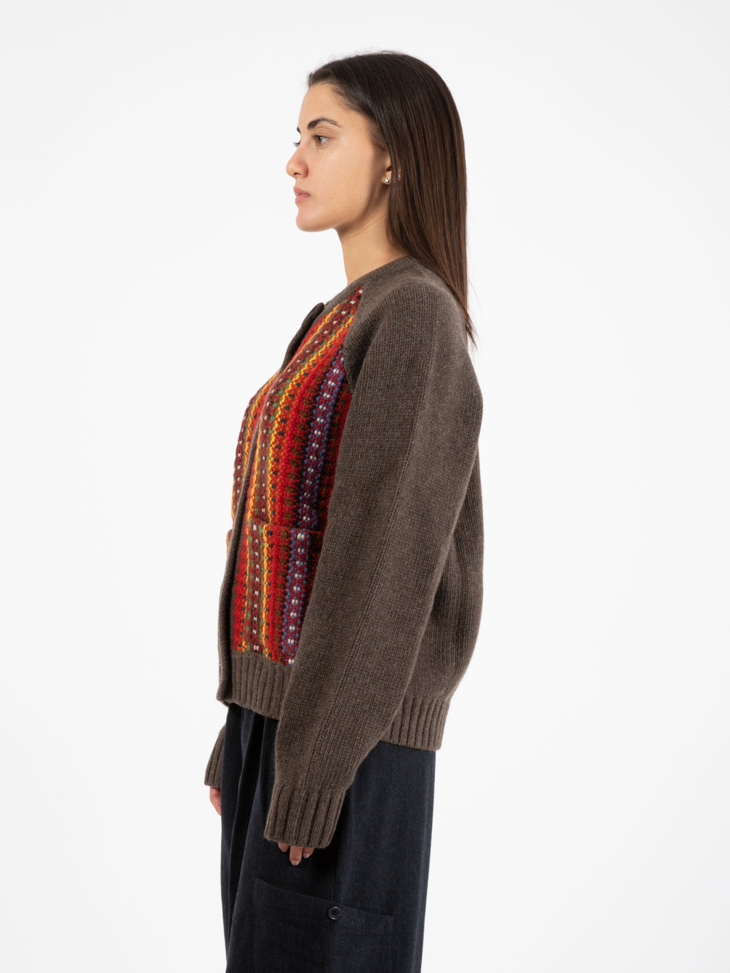 Multicolor Atomic stripe cardigan
